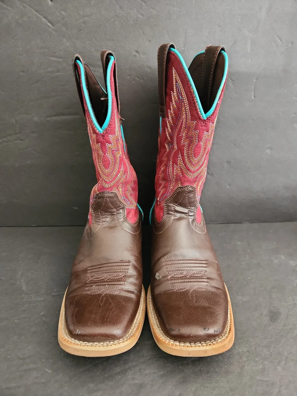 Ariat Kids Girls 8 Bristo Western Boot Cowboy Square Toe Brown Red Size 2.5
